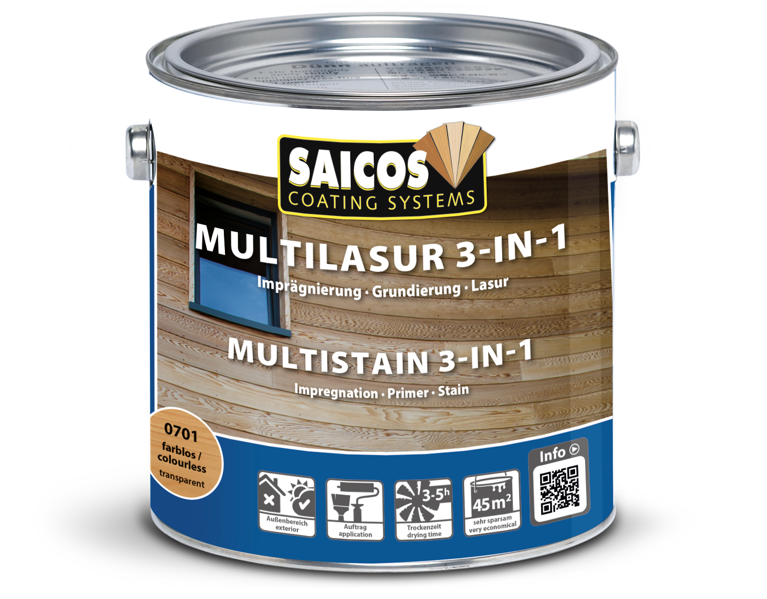 Saicos Multilasur 3-in-1 Farblos, 0,75l