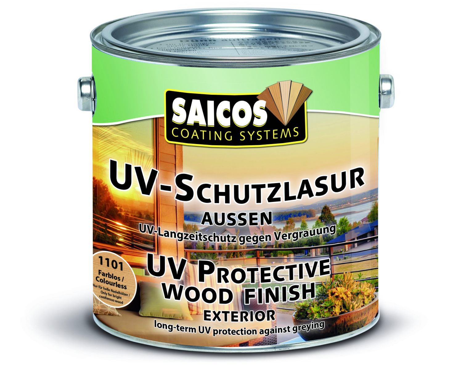 Saicos UV-Schutzlasur aussen nussbaum transparent, 0,75 Liter