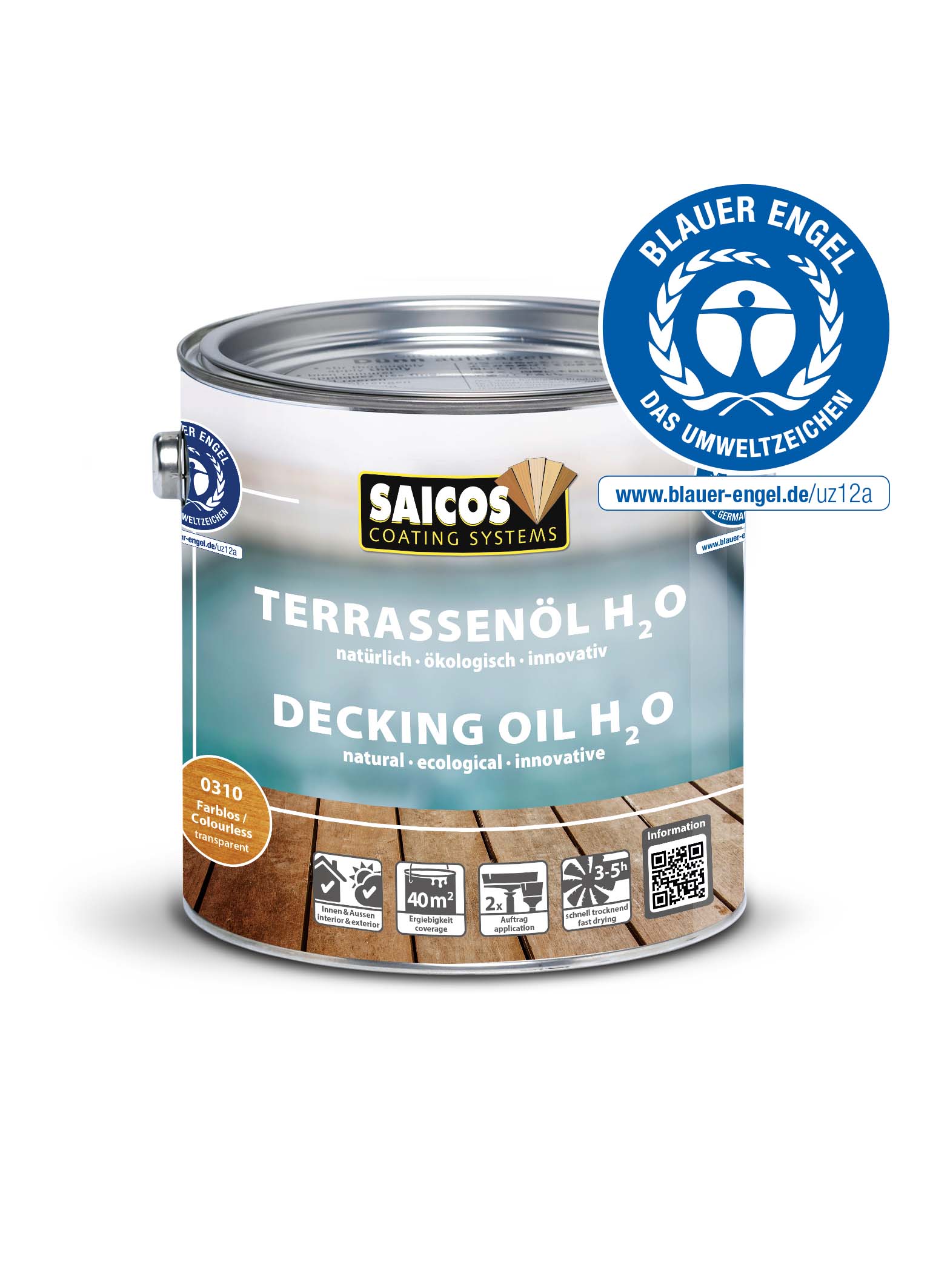 Saicos Terrassenöl H2O Farblos, 2,5l