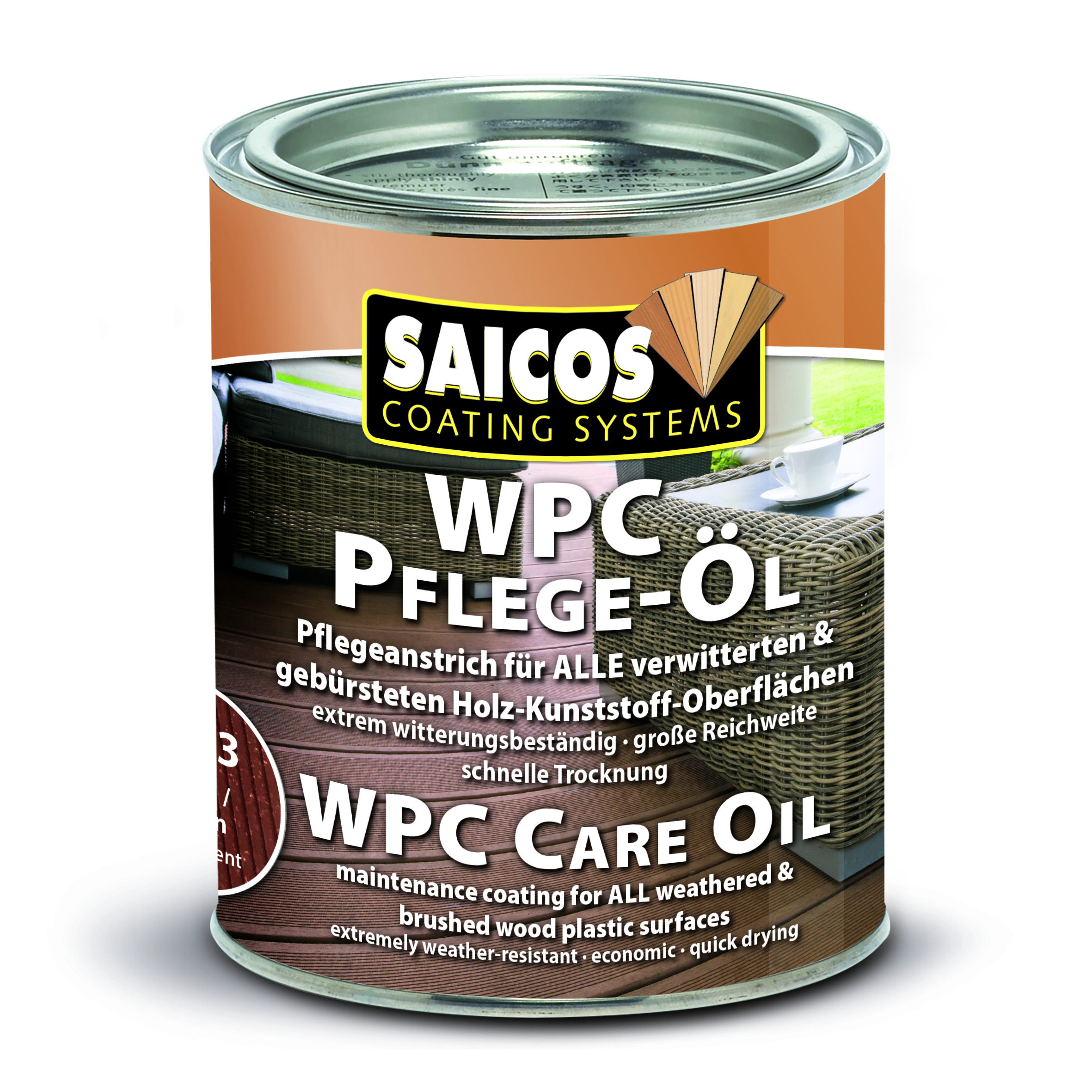 Saicos WPC Pflege-Öl Grau, 0,75l