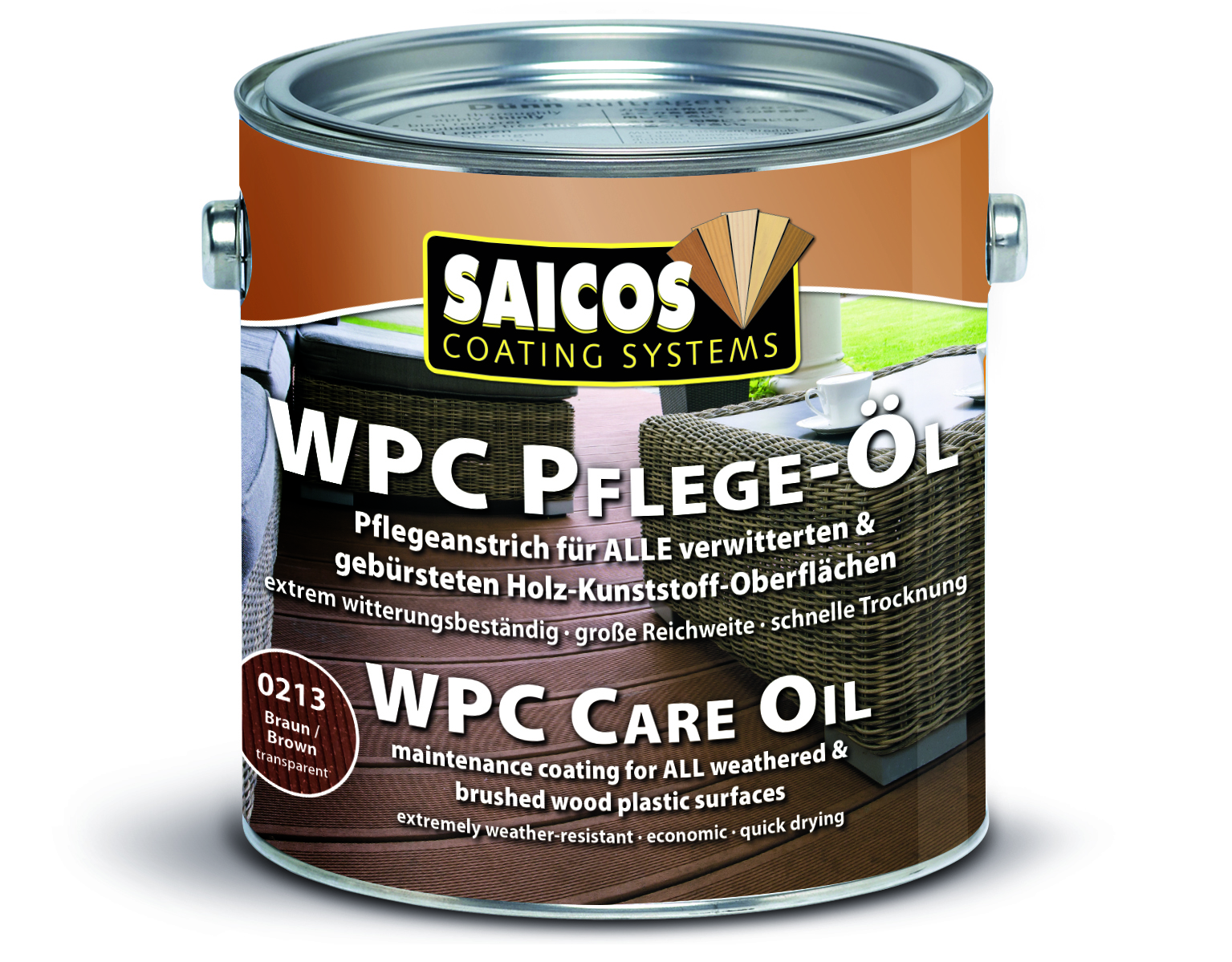 Saicos WPC Pflege-Öl Braun, 2,5l